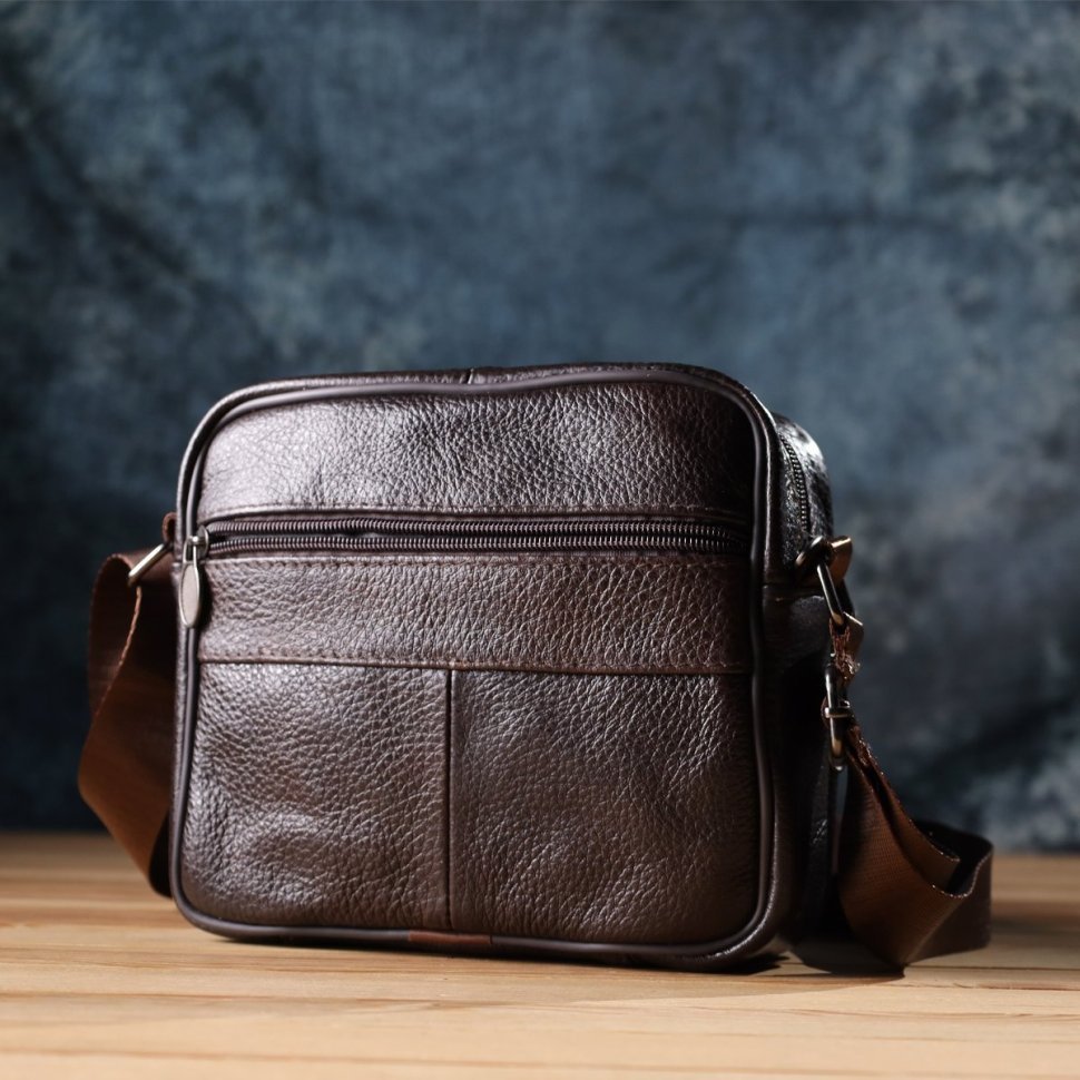 Горизонтальна чоловіча сумка з натуральної шкіри Vintage 94858 коричневого кольору фото №10 Горизонтальна чоловіча сумка з натуральної шкіри Vintage 94858 коричневого кольору modnotak фото №10