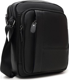 Компактна шкіряна сумка на плече із фактурної на дві секції Keizer (21350)