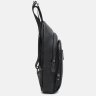 Чоловічий чорний слінг-рюкзак середнього розміру з натуральної шкіри Keizer (21414) - 5