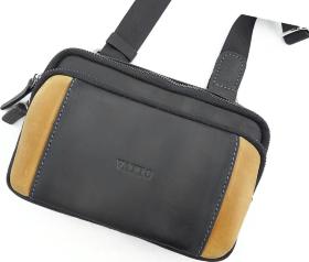 Невелика сумка горизонтального типу чорна з рудим VATTO (11800)
