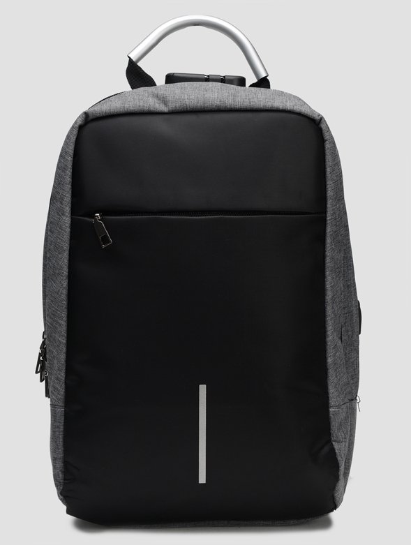 Чоловічий рюкзак чорно-сірого кольору з поліестеру Monsen (21430) modnotak фото №2