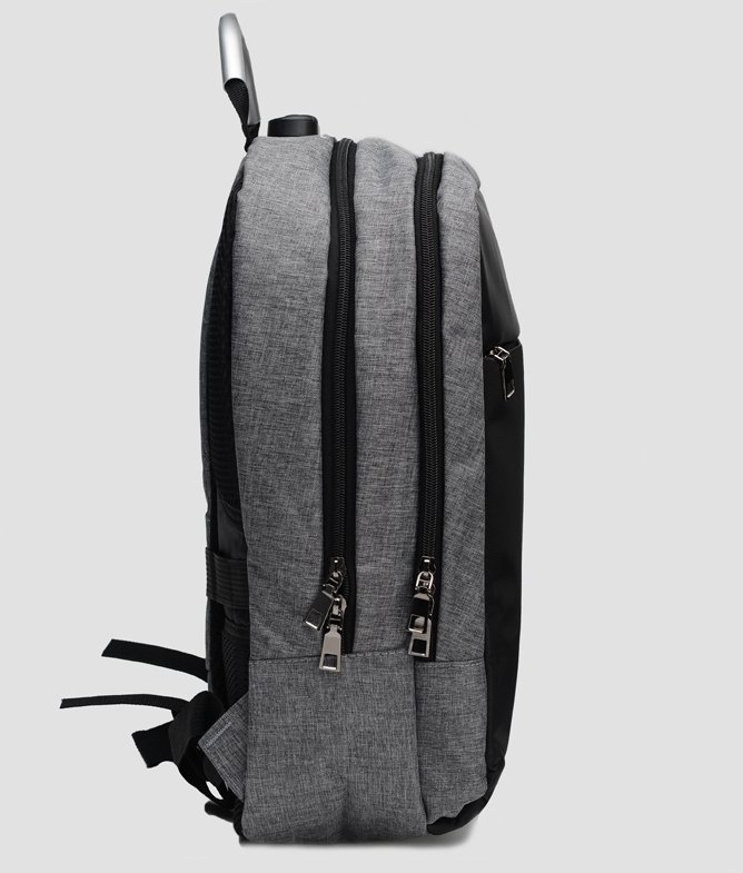 Чоловічий рюкзак чорно-сірого кольору з поліестеру Monsen (21430) modnotak фото №4