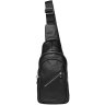 Мужской кожаная сумка-рюкзак через плечо из износостойкой кожи черного цвета Borsa Leather (19383) - 2