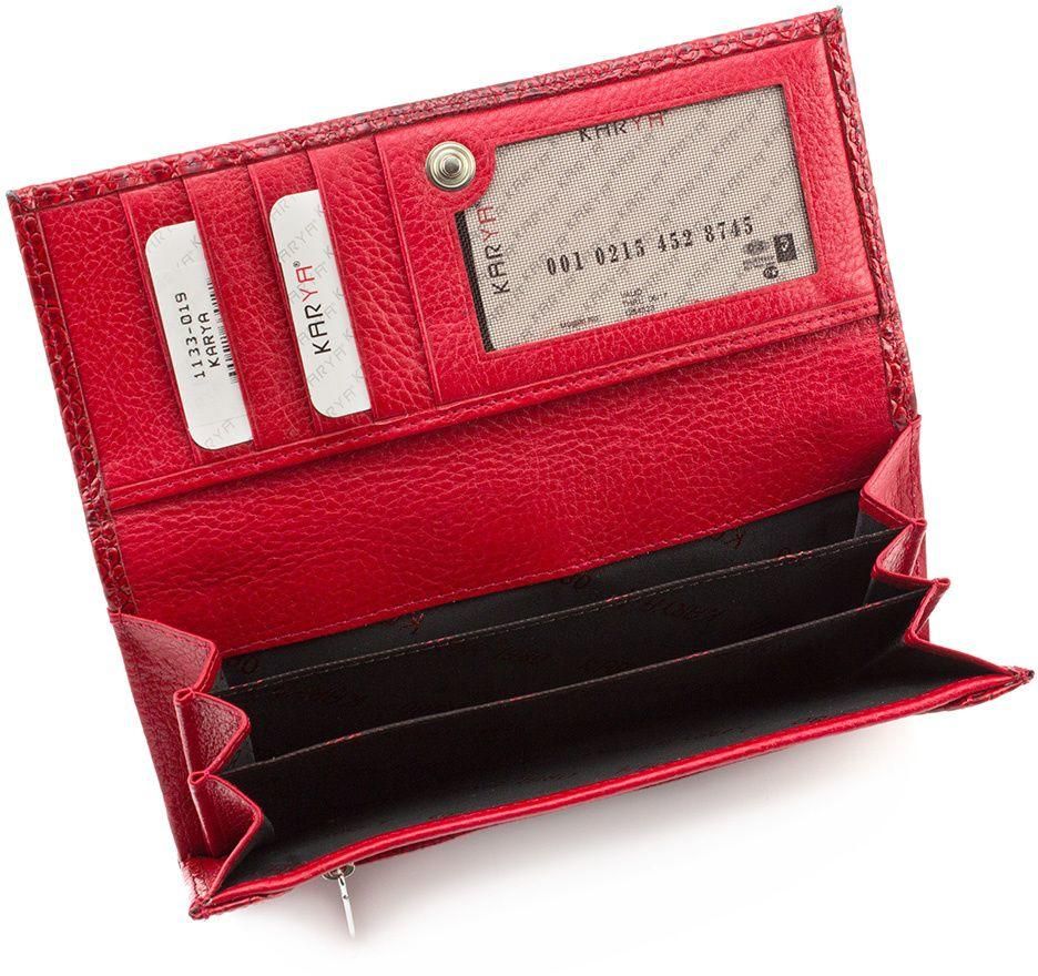 Жіночий червоний гаманець з тисненням під шкіру змії KARYA (16145)