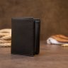 Черное компактное мужское портмоне из натуральной кожи под много карт Vintage (2420433) - 5