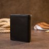 Черное компактное мужское портмоне из натуральной кожи под много карт Vintage (2420433) - 6