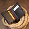 Черное компактное мужское портмоне из натуральной кожи под много карт Vintage (2420433) - 7