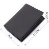 Черное компактное мужское портмоне из натуральной кожи под много карт Vintage (2420433) - 8