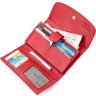 Красный кошелек с цветами из натуральной кожи морского ската STINGRAY LEATHER (024-18084) - 4