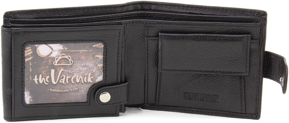 Горизонтальное мужское портмоне из натуральной кожи черного цвета под документы ST Leather 1767358