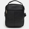 Гладка чоловіча шкіряна сумка-барсетка чорного кольору на дві блискавки Keizer (22070) - 3