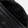 Гладкая мужская кожаная сумка-барсетка черного цвета на две молнии Keizer (22070) - 5