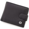Чоловічий портмоне з натуральної шкіри чорного кольору з блоком під карти ST Leather 1767458