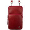 Маленькая женская сумка для телефона из натуральной кожи красного цвета Visconti 77758 - 1