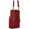 Маленькая женская сумка для телефона из натуральной кожи красного цвета Visconti 77758 - 3