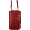 Маленькая женская сумка для телефона из натуральной кожи красного цвета Visconti 77758 - 4