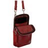 Маленькая женская сумка для телефона из натуральной кожи красного цвета Visconti 77758 - 7