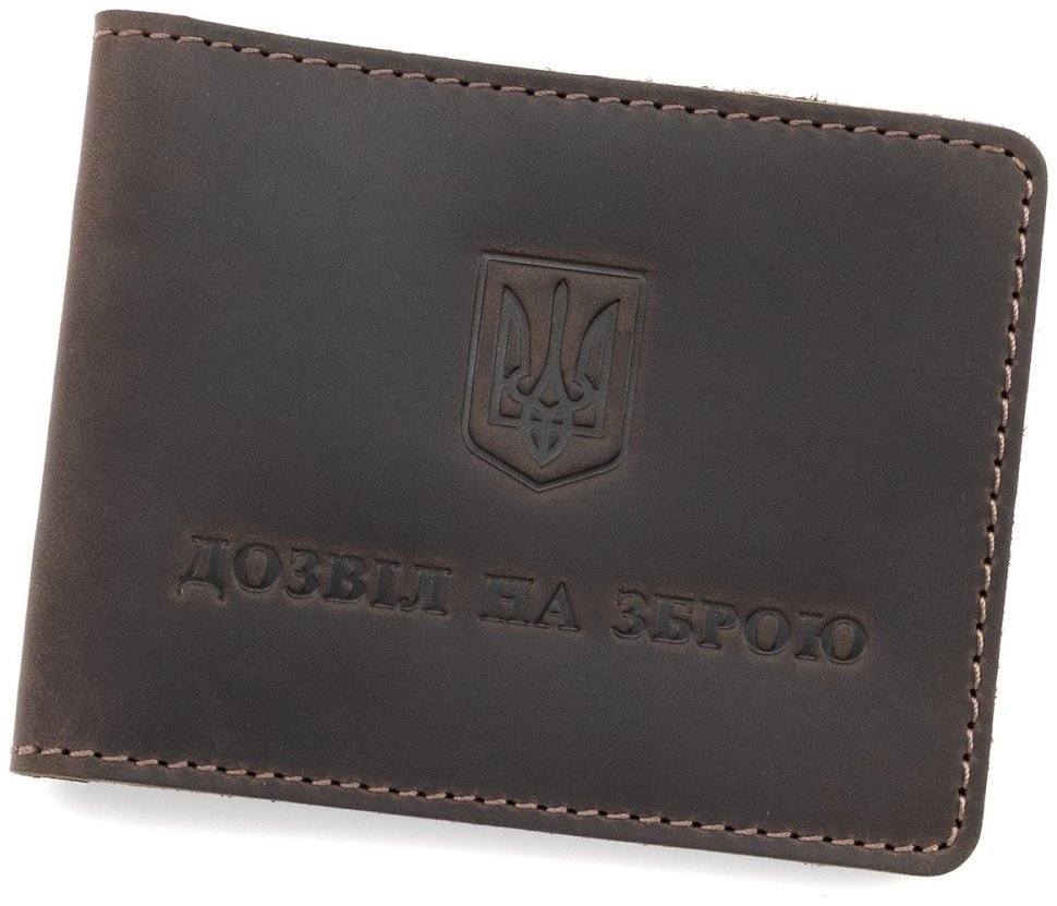 Обложка на разрешение на оружие Leather Collection 97758 коричневый цвет modnotak фото №1