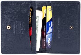 Компактный кожаный картхолдер синего цвета на кнопке Hammonds Flycatcher CC606 с RFID-защитой 107958