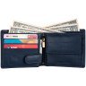 Качественный мужской кошелек из фактурной кожи без застежки Hammonds Flycatcher HF592 синего цвета 108058 modnotak фото - 2