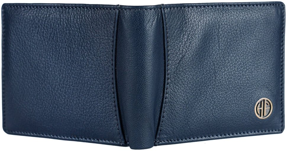 Качественный мужской кошелек из фактурной кожи без застежки Hammonds Flycatcher HF592 синего цвета 108058 modnotak фото №5