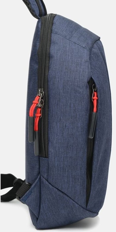Текстильна чоловіча сумка-рюкзак синього кольору з однією лямкою Monsen (22114)