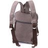 Серый мужской слинг-рюкзак из плотного текстиля на две молнии Vintage 2422161 - 2