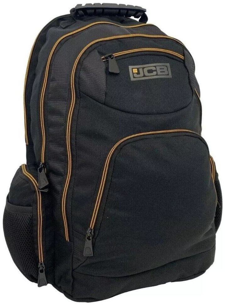 Повседневный мужской рюкзак из прочного текстиля JCB BP71 черно-желтого цвета 108558 modnotak фото №1