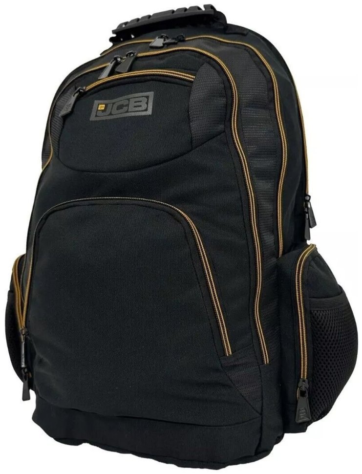 Повседневный мужской рюкзак из прочного текстиля JCB BP71 черно-желтого цвета 108558 modnotak фото №2