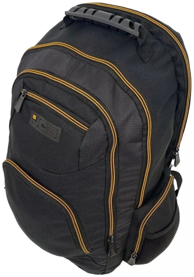 Повседневный мужской рюкзак из прочного текстиля JCB BP71 черно-желтого цвета 108558 modnotak фото №3