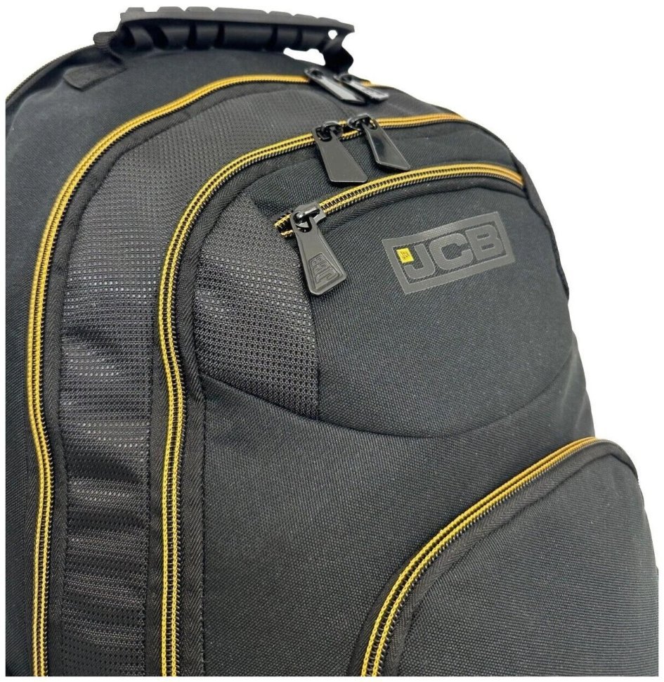 Повседневный мужской рюкзак из прочного текстиля JCB BP71 черно-желтого цвета 108558 modnotak фото №6