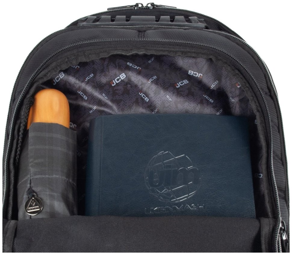 Повседневный мужской рюкзак из прочного текстиля JCB BP71 черно-желтого цвета 108558 modnotak фото №9
