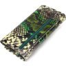 Різнокольоровий горизонтальний жіночий гаманець із натуральної шкіри з тисненням під змію CANPELLINI (2421650) - 2