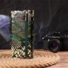 Різнокольоровий горизонтальний жіночий гаманець із натуральної шкіри з тисненням під змію CANPELLINI (2421650) - 7