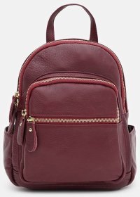 Жіночий невеликий шкіряний рюкзак бордового кольору Keizer (59158)