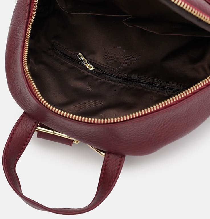 Женский небольшой кожаный рюкзак бордового цвета Keizer (59158)