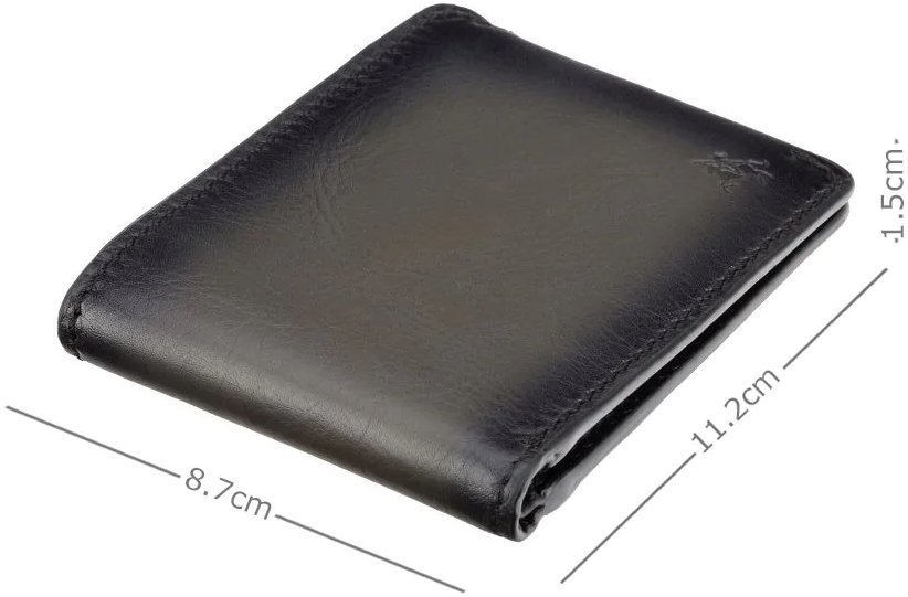 Шкіряне чоловіче портмоне темно-сірого кольору під купюри та картки - Visconti Vespa 69258