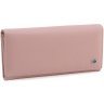 Уцінка! Великий шкіряний жіночий гаманець світло-рожевого кольору з клапаном на кнопці ST Leather (14047) - 1