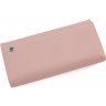 Великий шкіряний жіночий гаманець світло-рожевого кольору з клапаном на кнопці ST Leather (14047) - 3