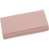 Уценка! Большой кожаный женский кошелек светло-розового цвета с клапаном на кнопке ST Leather (14047) - 4