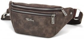 Шкіряна чоловіча бананка коричневого кольору в стилі вінтаж Tom Stone (10923)