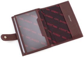 Перфорированная женская обложка для документов из натуральной кожи высокого качества KARYA (15501)