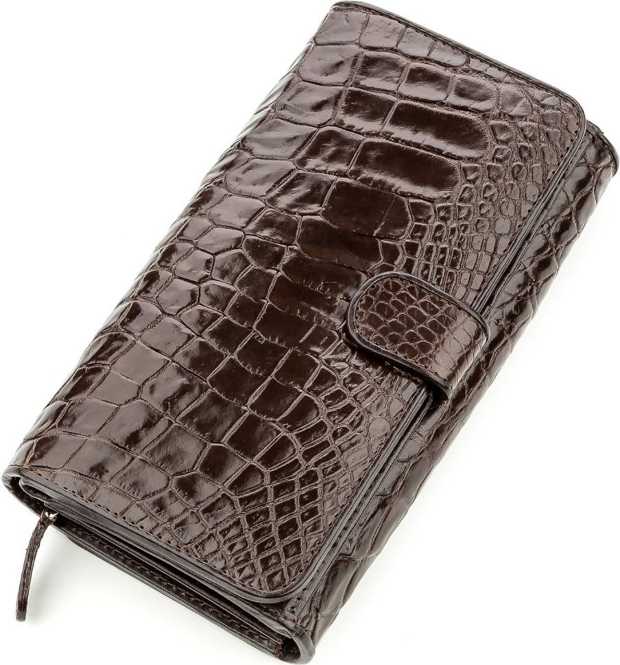 Чоловічий гаманець-клатч на магніті зі шкіри крокодила CROCODILE LEATHER (024-18589)