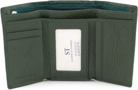 Багатофункціональний жіночий шкіряний гаманець зеленого кольору ST Leather (15608) - 2