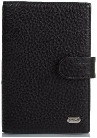 Шкіряна обкладинка для паспорта та автодокументів у класичному чорному кольорі Desisan 80659