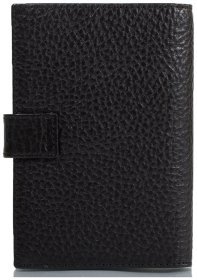 Шкіряна обкладинка для паспорта та автодокументів у класичному чорному кольорі Desisan 80659