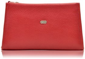 Яркая женская косметичка из натуральной фактурной кожи Desisan 81059 красного цвета