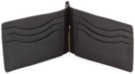 Черный зажим для денег из матовой кожи ST Leather (16833)