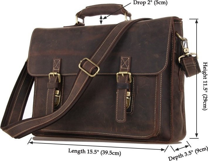 Универсальный мужской портфель с отделением для ноутбука VINTAGE STYLE (14246)