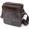 Якісна чоловіча сумка-барсетка з темно-коричневої натуральної шкіри Vintage (20825) - 2